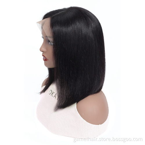 GMhair Lace Front Human Hair Bob Wig For Black Women Double Drawn Straight Peruvian Cuticle Aligned Remy Hair Wig Ready To Ship